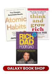 Atomic habit Rich dad poor dad and Think and grow rich